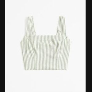 Abercrombie Striped Linen Crop Top